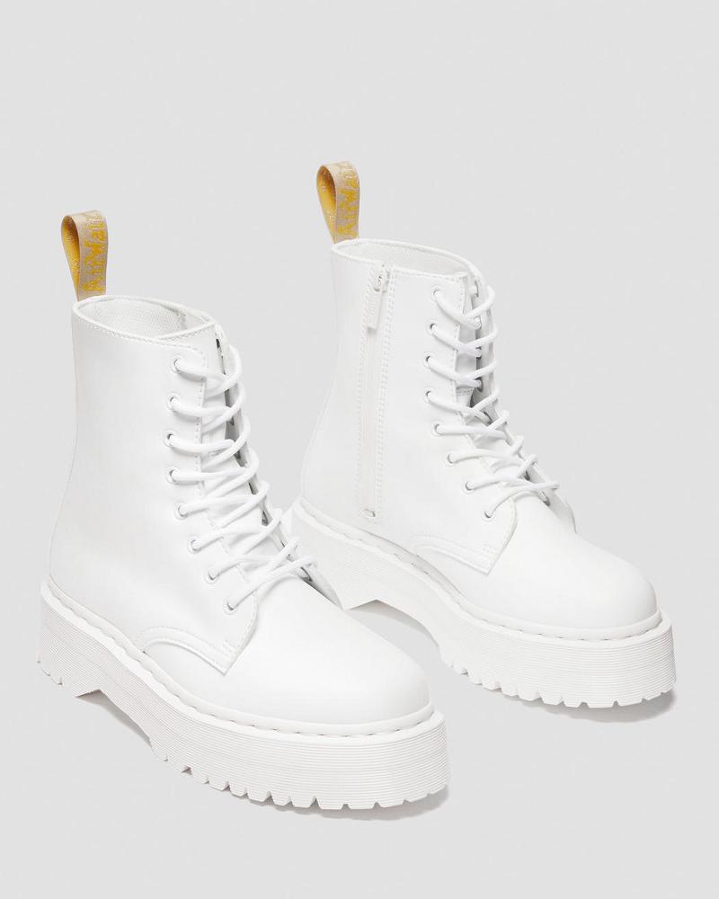 Men's Dr Martens Vegan Jadon II Kemble Mono Platform Boots White | AU 567KOR